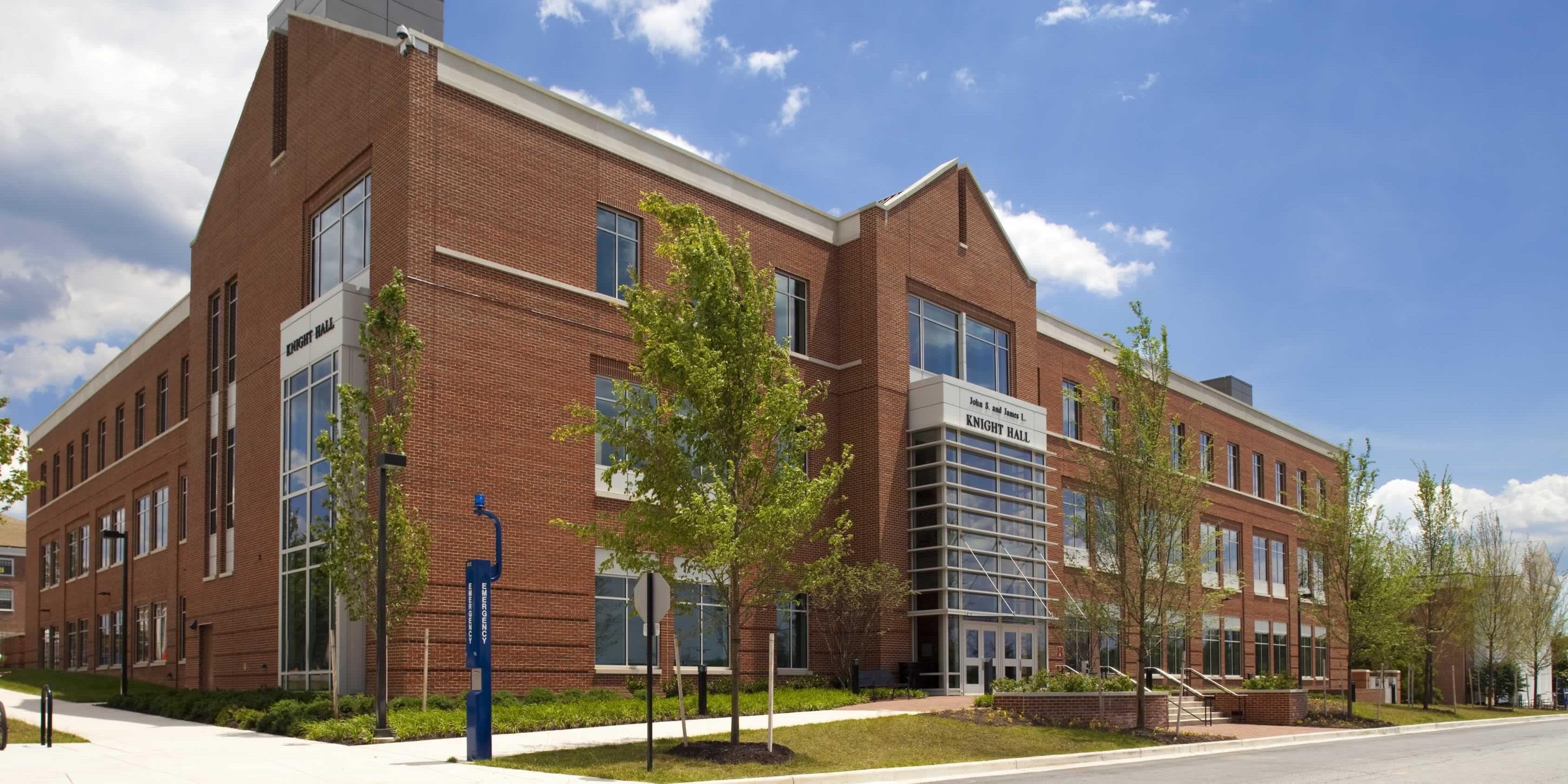 Knight Hall, part of the Philip Merrill College of Journalism at the University of Maryalnd